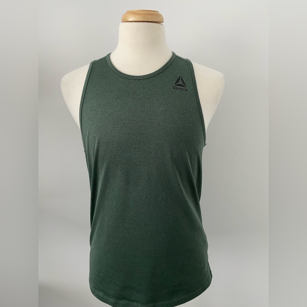Reebok Men’s Size Medium Workout Gym Tank Top Dark Green Lightweight Quick Dry